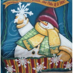 Gold Coast Snowman Fleece Throw Blanket Size 52" x 62"